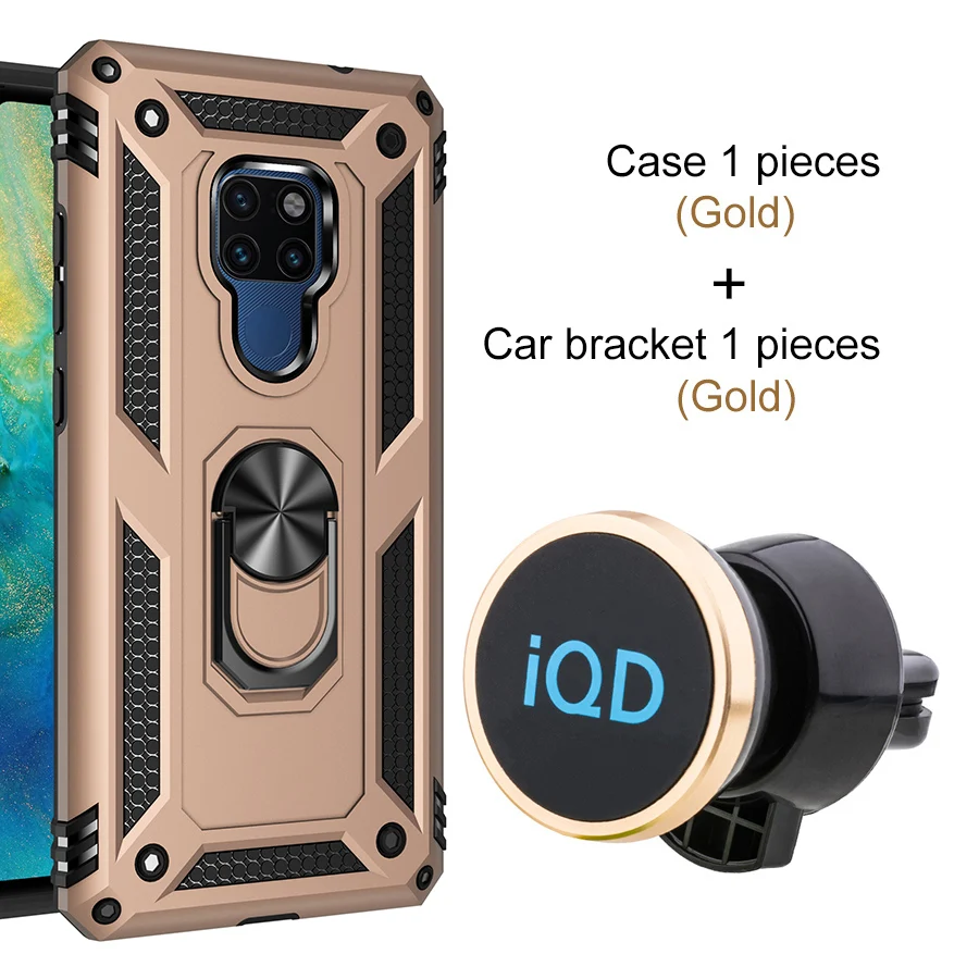 Gold (And Bracket) IQD для huawei P20 lite чехол кольцо Кронштейн Автомобильный держатель телефона вращающийся металлический скрытый для huawei P30 mate 20 Lite P20 P30 Pro Чехол - Цвет: Gold (And Bracket)