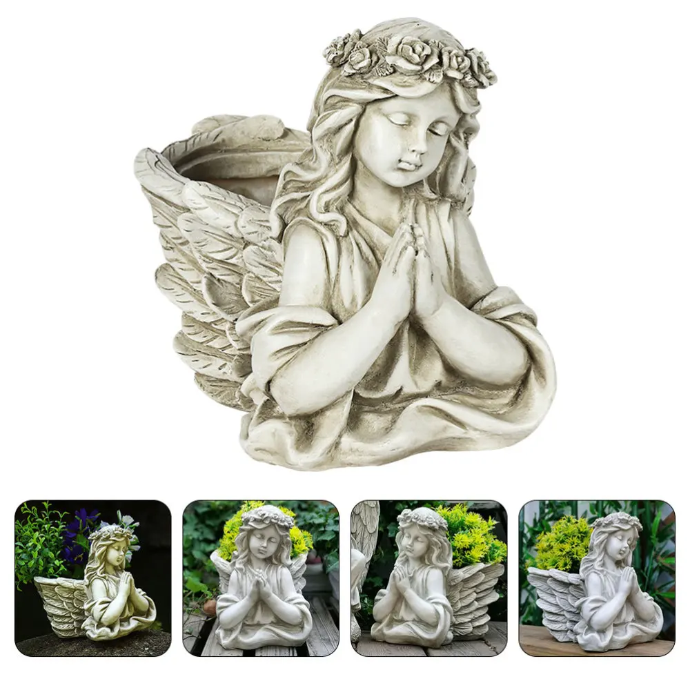 

1pc Cartoon Fairy Shaped Flower Pot Delicate Succulent Plant Container (Beige)