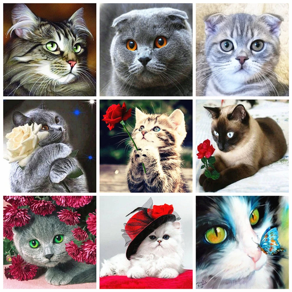 Алмазная живопись Huacan сделай сам с животными полная выкладка алмазная вышивка