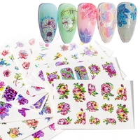 1 pc 3d fashion color embossed flower nail sticker water slide nail art decals acrylic adhesive manicure decoration tools jy11
