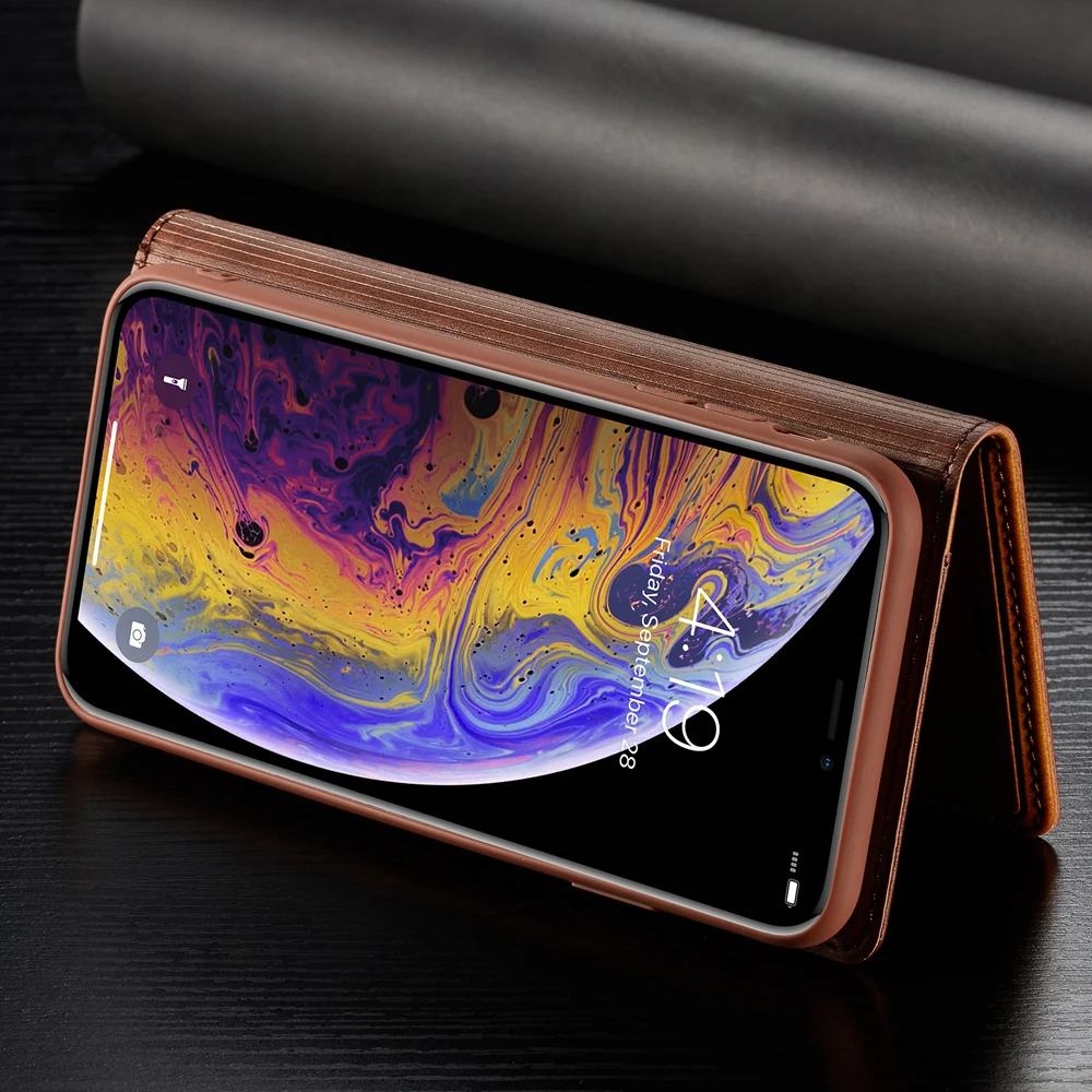 Ретро Магнитный флип-чехол для телефона iPhone 11 Pro X XR XS Max 7 8 6S 6 Plus роскошный кожаный