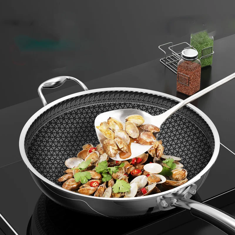 

Non-stick Pan Stainless Steel Pan Antibacterial Stainless Steel Wok Non-stick Pan Household Wok Pan Pans Pancake Pan W Cookware