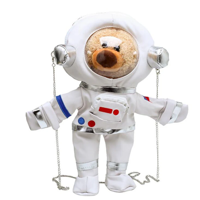 

Fun Space Teddy Bear Design Chain Shoulder Bag Young Girls Crossbody Bag Cartoon Women Purses and Handbags Female Clutch Bag