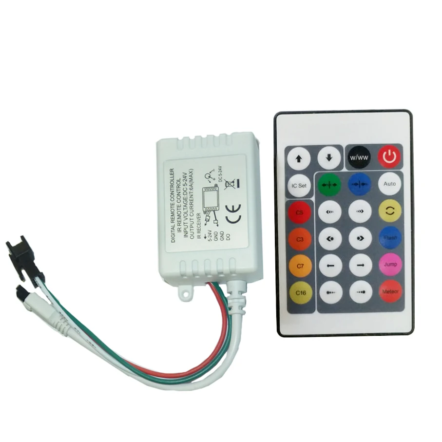 24Key DC 12 V ИК пульт дистанционного управления AC/DC 5V светодиодный контроллер WS2812B WS2811