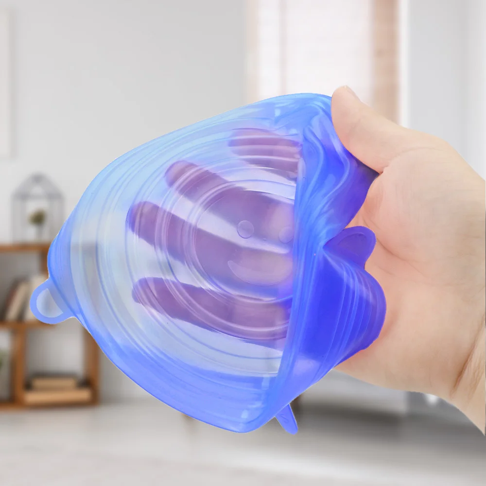 6/12 шт. Многоразовые Силиконовая крышка для еды крышки растягивающиеся из