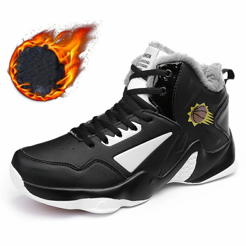 Winter Men Basketball Shoes Breathable Sneakers Anti-skid High-top Unisex Women‘s Warm Plush Sneaker Jordan | Спорт и развлечения