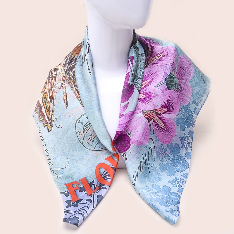 

Luxury Silk Bandana Hair Scarf Women Square Female Shawls Hijab 70*70cm Fashion Headwear Girls Head Scarf Headband Neck Scarves