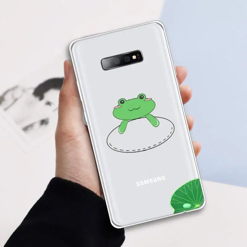 

Mint green Funny The Frog cute Phone Case Transparent For Samsung Galaxy A 71 21s S note 8 9 10 plus 20 ultra