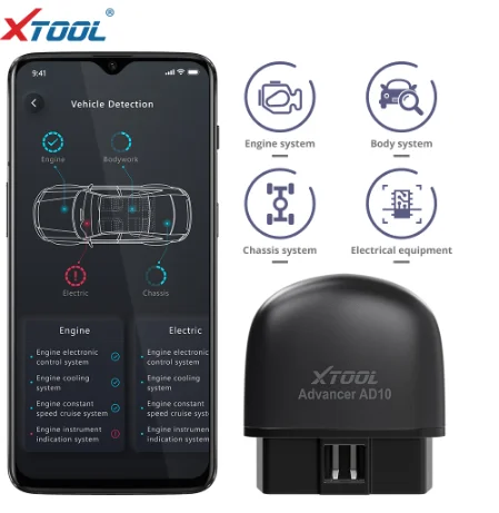 Диагностический сканер XTOOL AD10 OBD2 считыватель кодов для Android и Windows с функцией