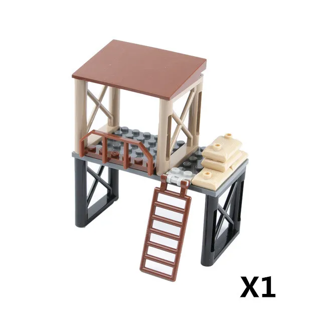 A-SentinelPort-1PC WW2 Военная игрушечное оружие строительные блоки Sentry port Oil Barrow Cart корабль армейская камуфляжная лодка город МОС серия кирпичные игрушки C128 - Цвет: A-SentinelPort-1PC