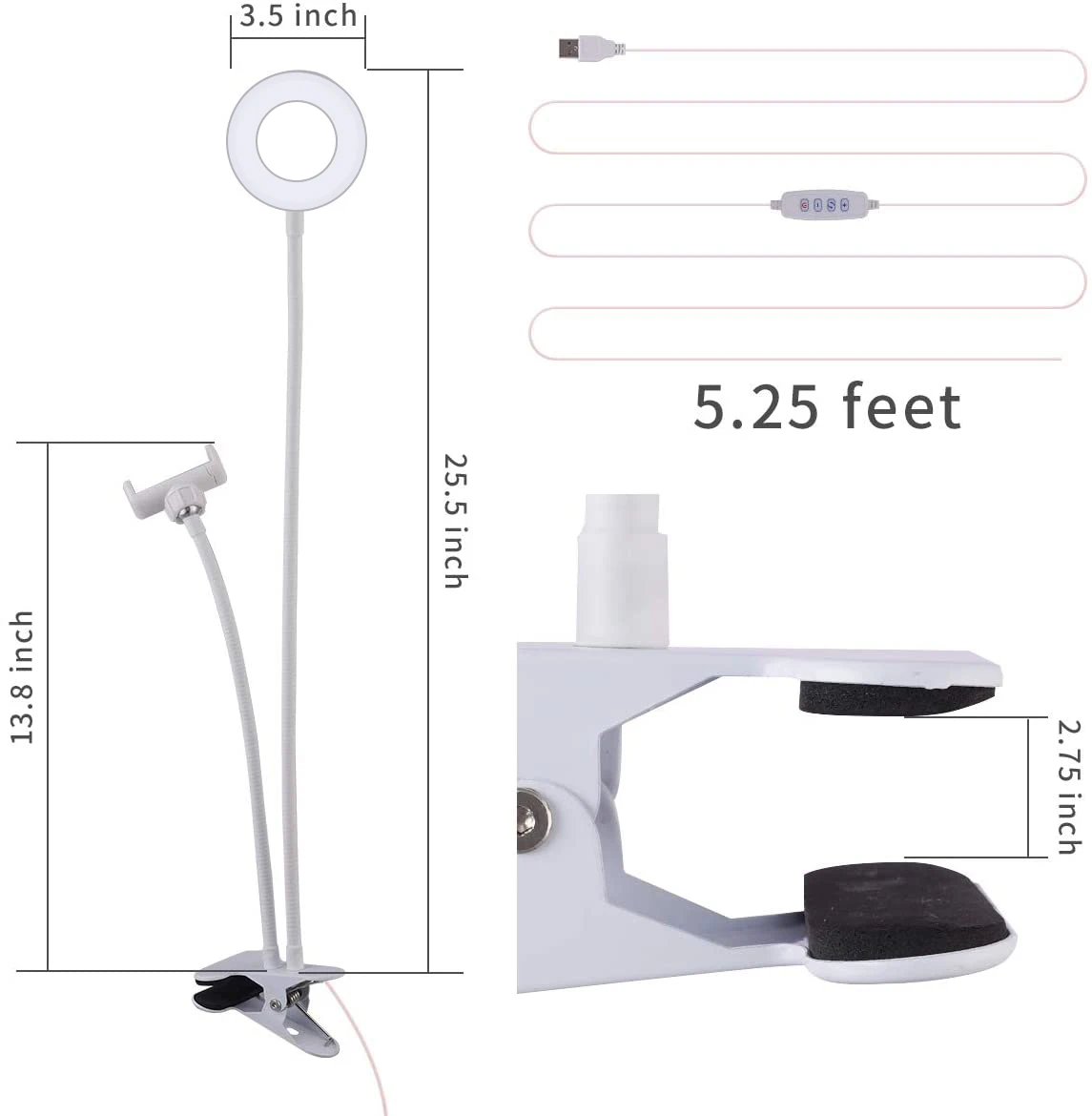 Кольцевой светильник APEXEL для селфи с длинной рукояткой