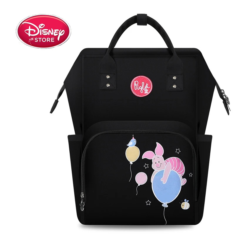 pig black Бренд disney, модные сумки для подгузников для мам, подгузники для беременных, Большая вместительная детская сумка, рюкзак для путешествий, сумка для мам для ухода за ребенком - Цвет: pig black