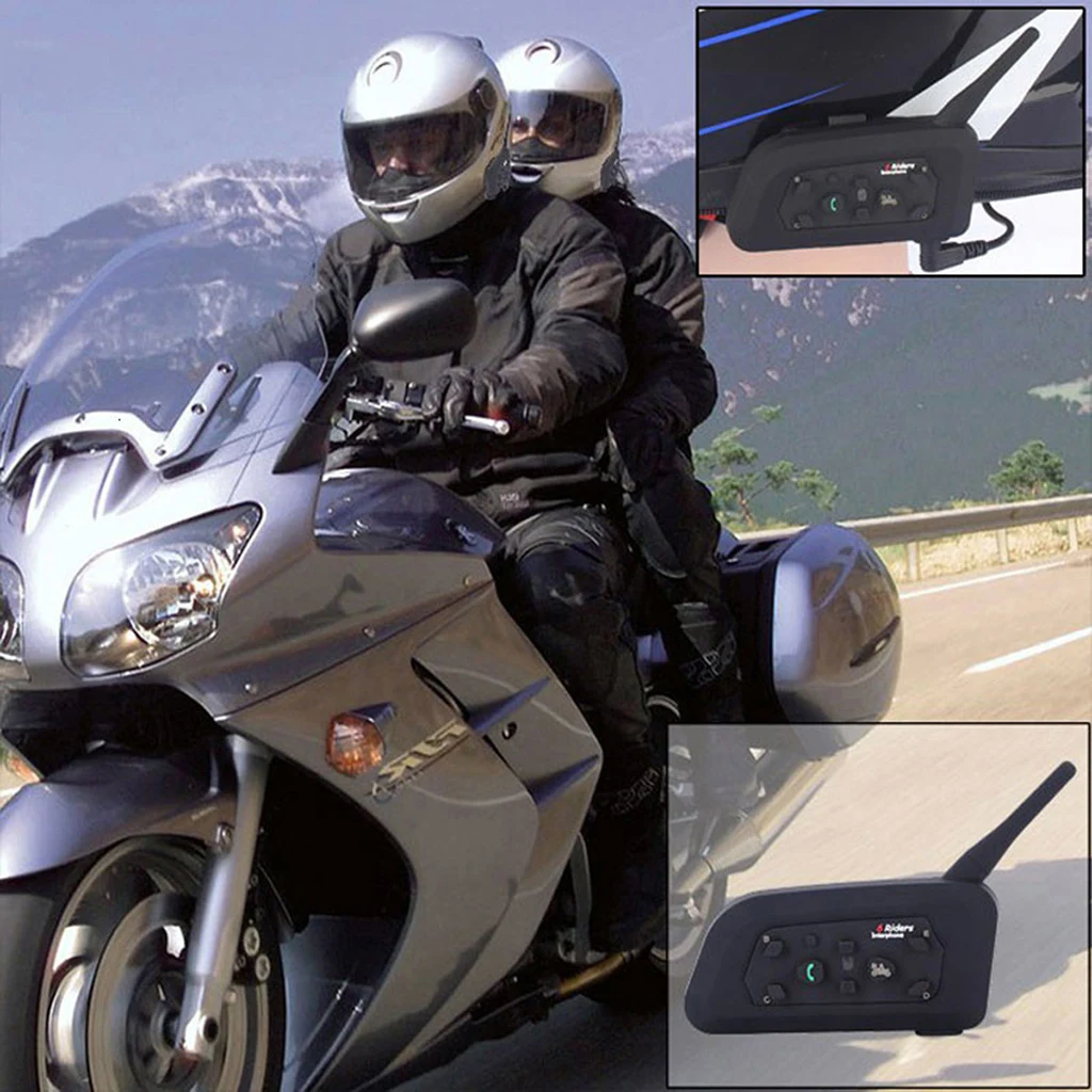 

1 Set V6 Pro Motorcycle Helmet Bluetooth Headset Intercom 6 Riders 1200M Wireless Intercomunicador MP3 GPS BT Interphone Systerm