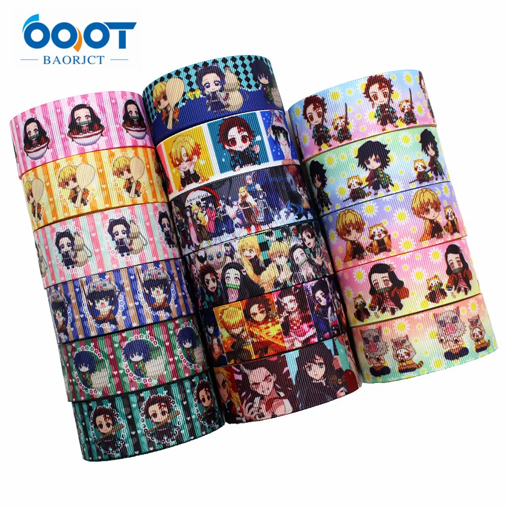 OOOT BAORJCT L 20406 255 25 мм 10 ярдов мультфильм термопечать ленты grosgrain Бант колпачок DIY