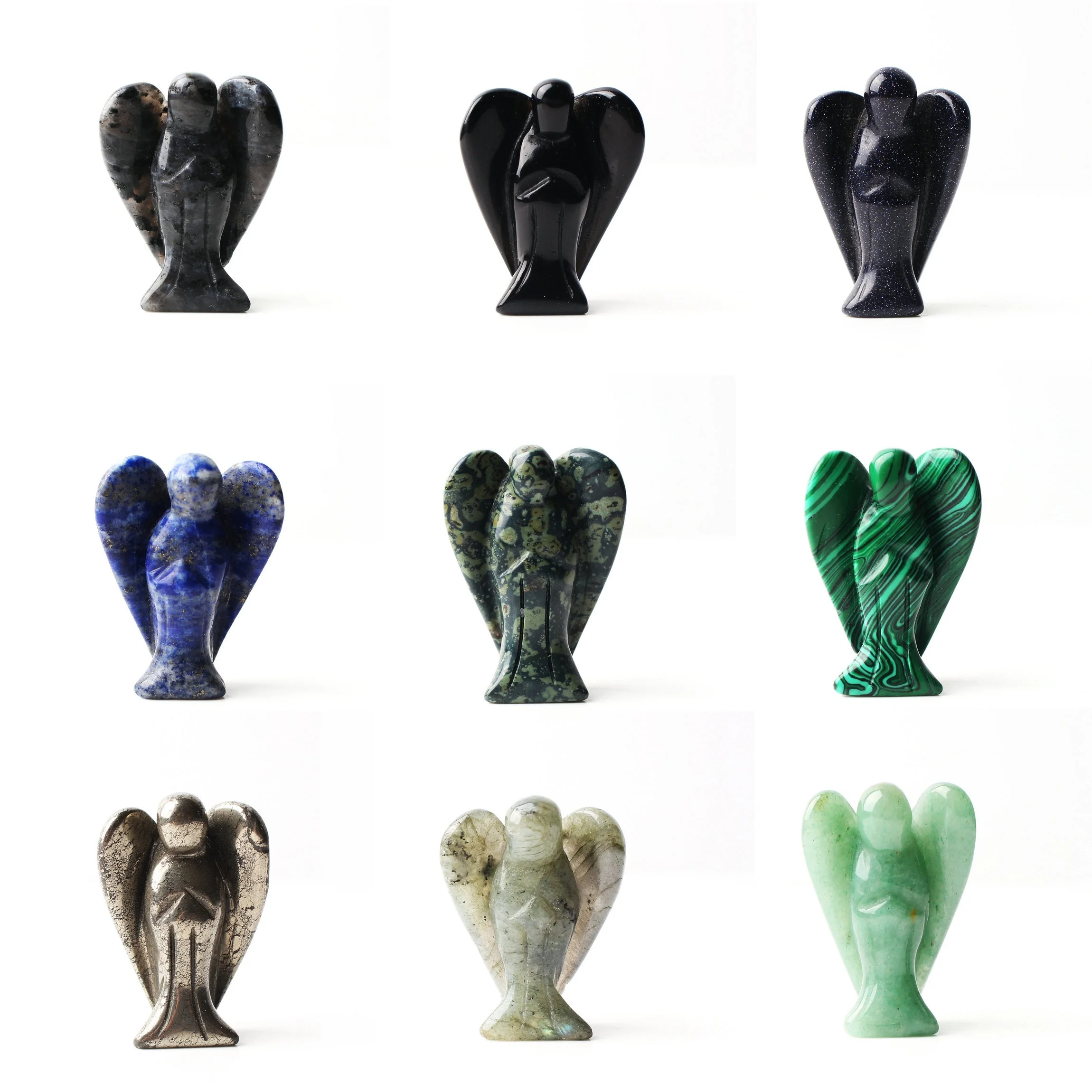 1 шт. натуральный кристалл ручная работа драгоценный камень ангел Guardian Фигурка