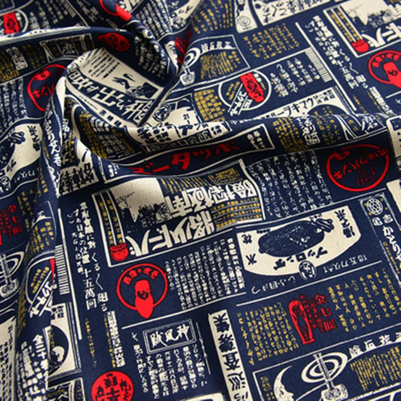 Полуметровая Ретро газетная печать 100% хлопчатобумажная ткань для ручной работы