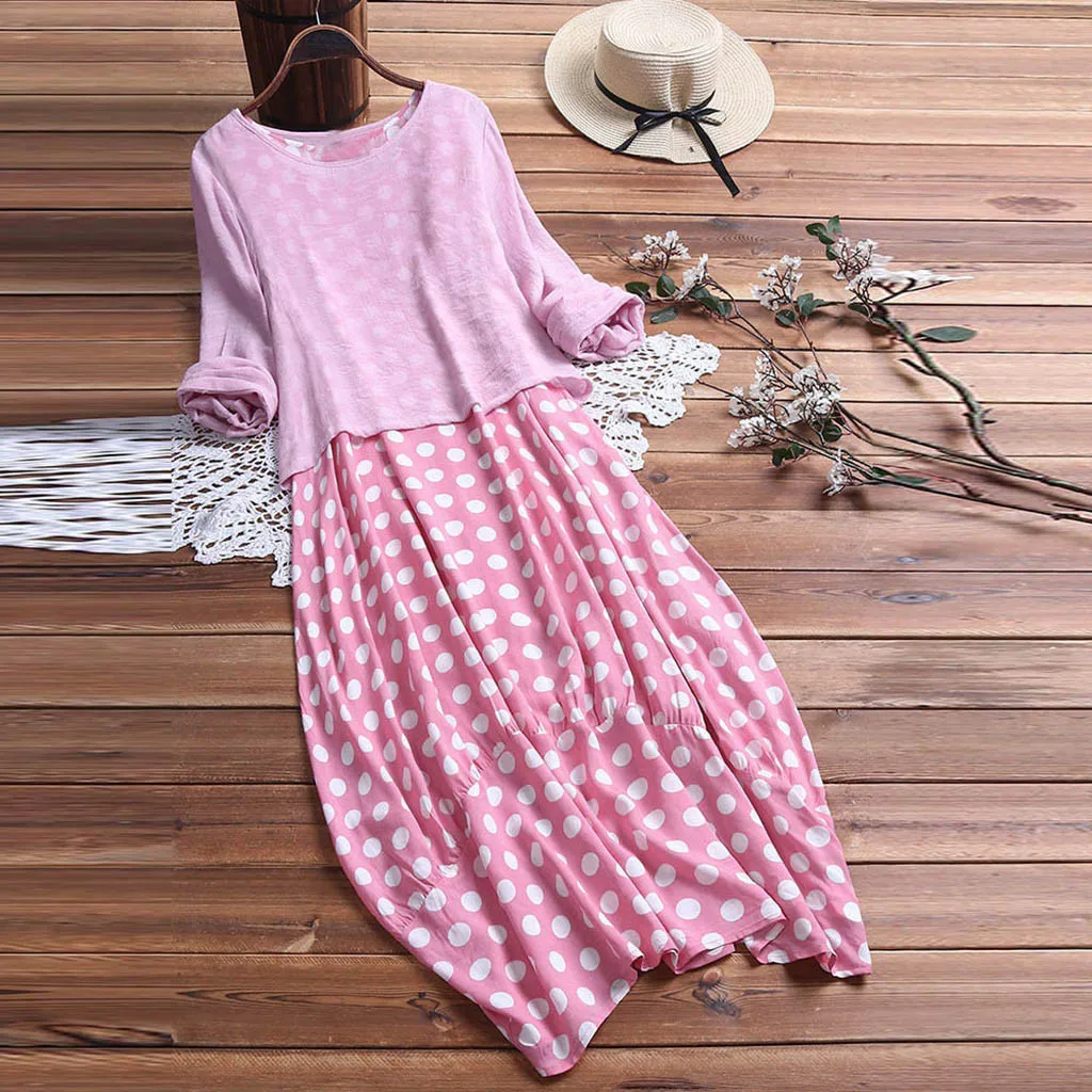 JAYCOSIN Женский комплект одежды в горошек из двух предметов пуловер с длинным