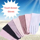 Женские тонкие хлопковые перчатки для сенсорного экрана, кружевные противоскользящие перчатки с защитой от УФ-лучей от солнца для езды на машине