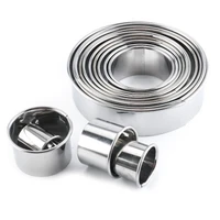 14pcs stainless steel mousse cake rings round small cake mold 2 68cm 12cm diy biscuit bakeware kitchen baking tools