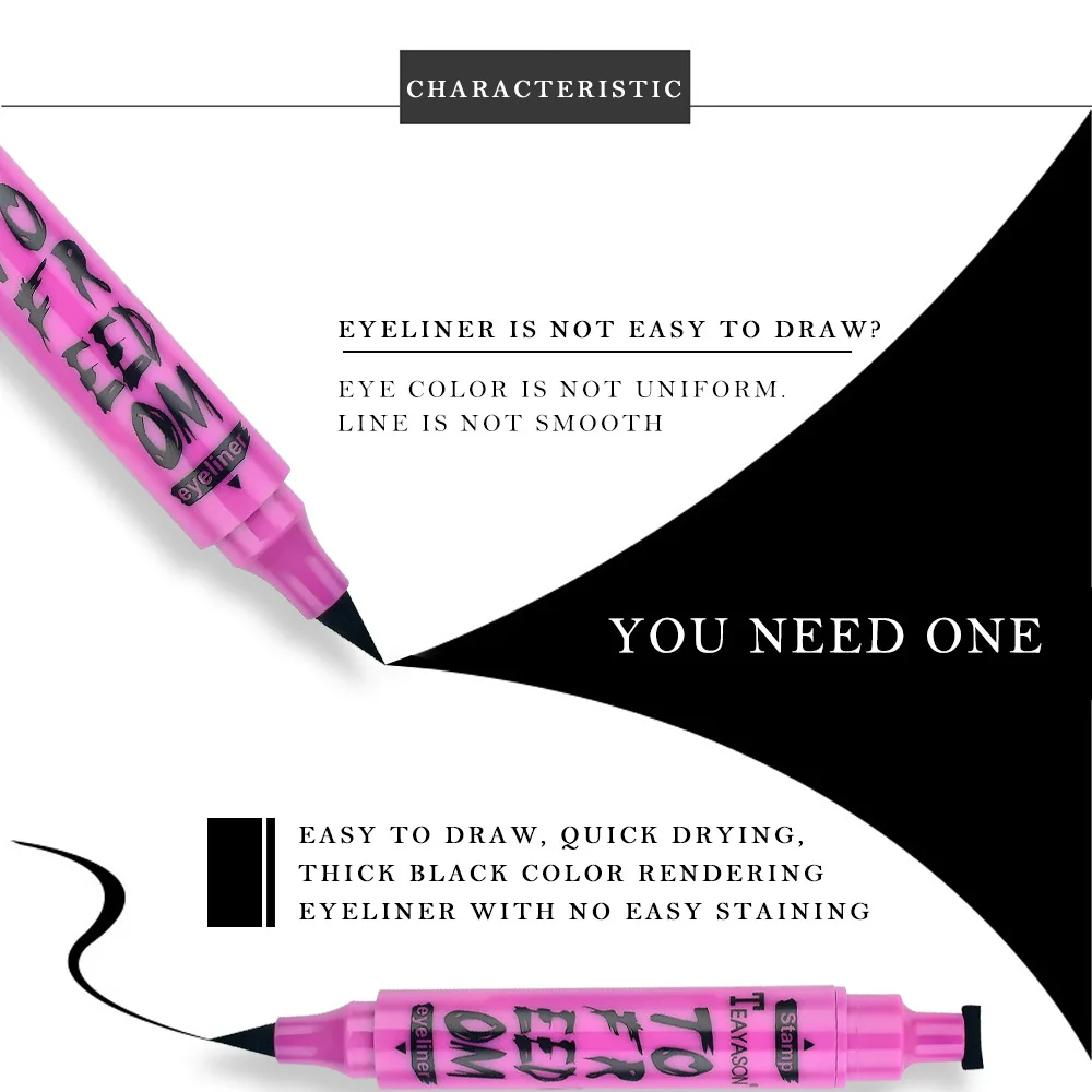 1 шт. 2 в Водонепроницаемая печать черная двойная головка подводка для глаз