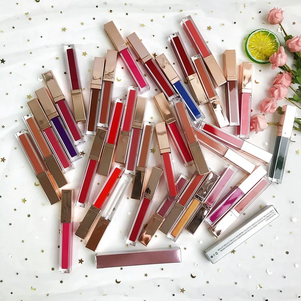 Жидкая матовая помада цвета розового золота 10 шт. фирменная торговая марка