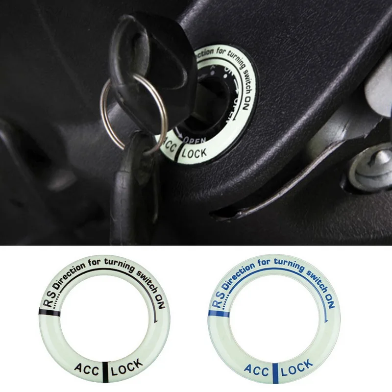 Car Accessories Stickers Epoxy Luminous Cover Hole Circle Decor Ignition Key Switch Ring | Автомобили и мотоциклы