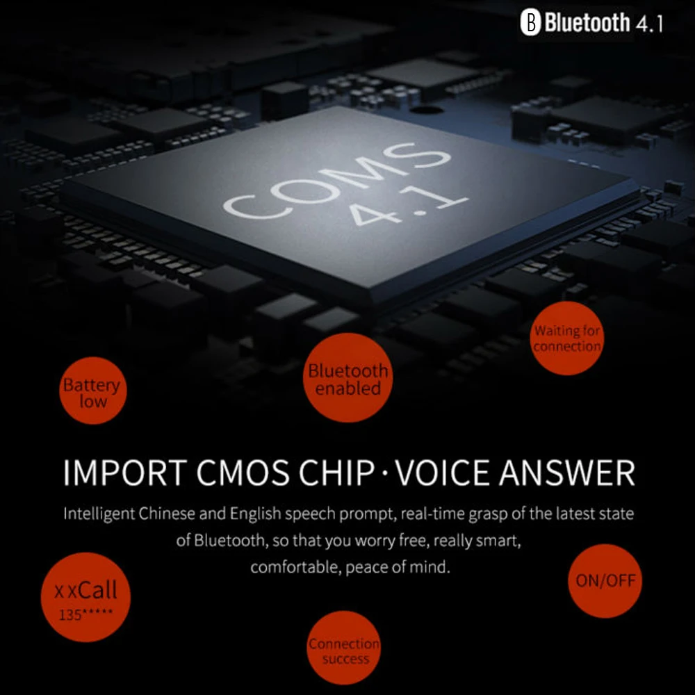 Беспроводная bluetooth гарнитура стерео в уши с микрофоном для iPhone 6/samsung|Наушники и