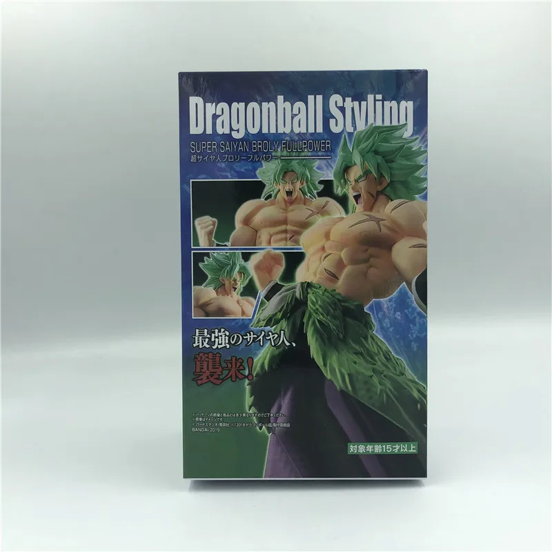 E Real Boxed Dragon Ball Z Super Broly Movie Ver. Зеленые волосы против Гоку броли Супер Saiyan боевой формы ПВХ Фигурки Модель DBZ 24 см - Цвет: E Real Boxed