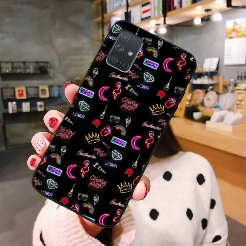 CUTEWANAN неоновый свет Любовь ТПУ чехлы для мобильного телефона из мягкого силикона