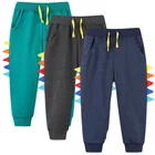 Брюки для мальчиков с аппликацией в виде животных и динозавров, осенние детские брюки, шаровары для маленьких мальчиков, хлопковые спортивные штаны для малышей