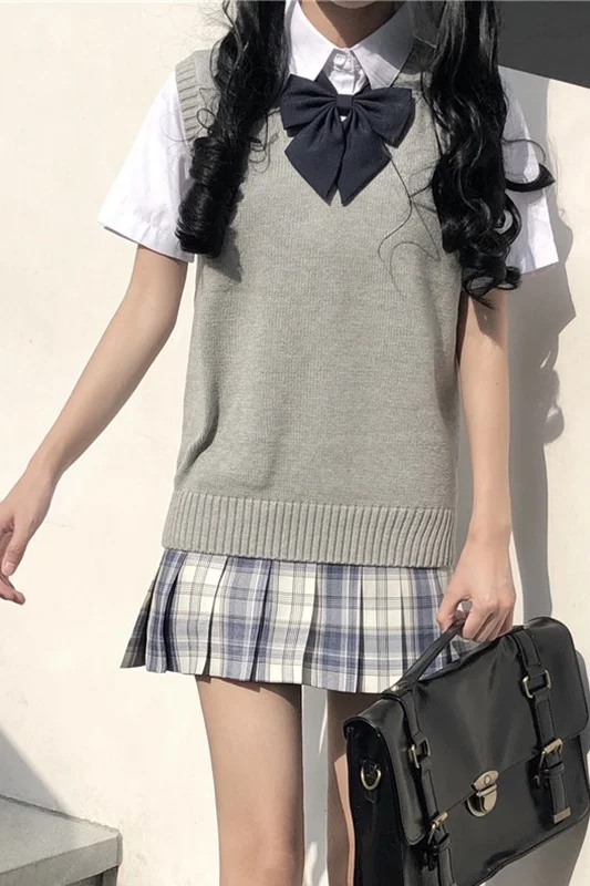 

Women's Sweater 2020 Autumn Japanese College Style JK Uniform All-Matching Student V-neck Sleeveless Pullover uniform Vest