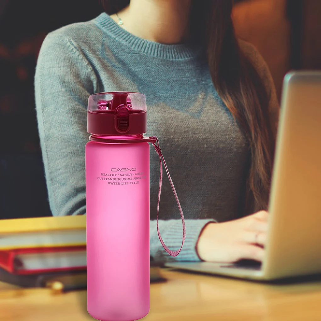 

1Pc Plastic Water Cup Outdoor Cold Juice Water Sports Cup with Portable Milk Rope Water Cup Kitchen Water Cup