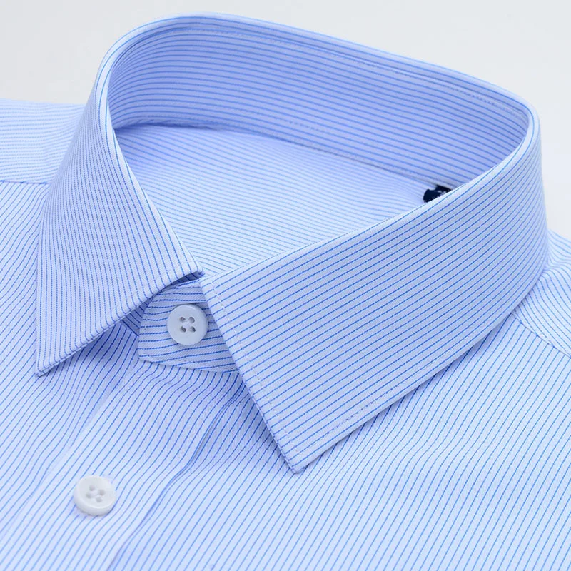 Aoliwen Brand 2020 autumn men's business casual striped shirt classic fine grain plaid long-sleeved shirt men's formal shirt