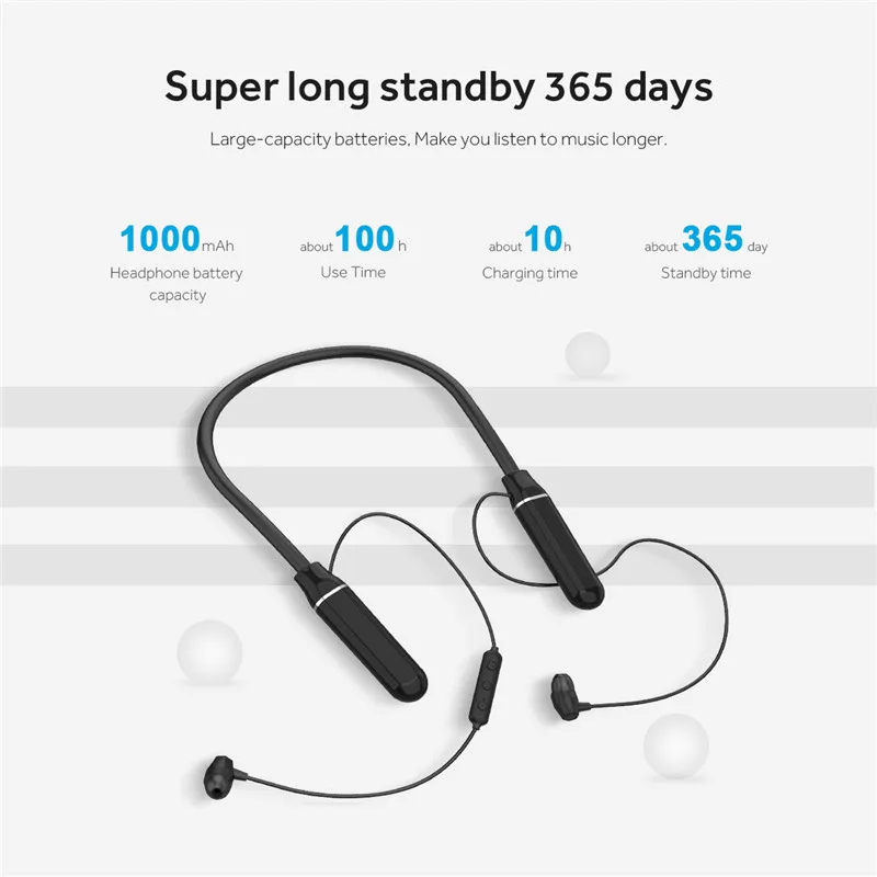 A8 ультра-длительный режим ожидания Bluetooth 5 0 гарнитура наушники спортивные шейные