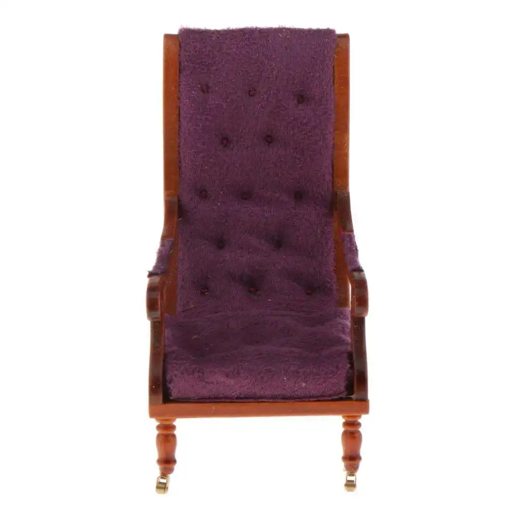 

Mini Dollhouse Reclining Chair 1/12 Settee Living Room Access with Wheels