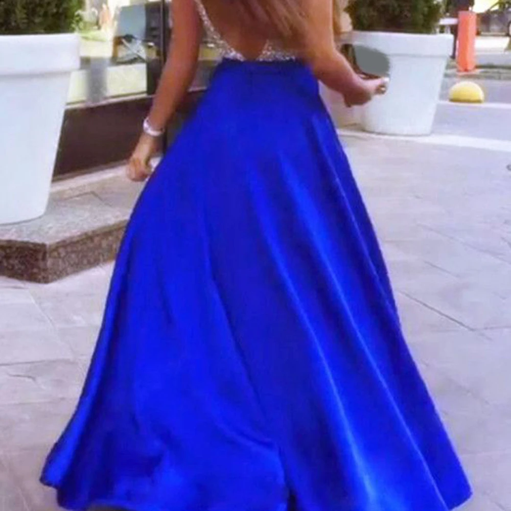 Женское платье с блестками Длинное Элегантное открытой спиной без рукавов и