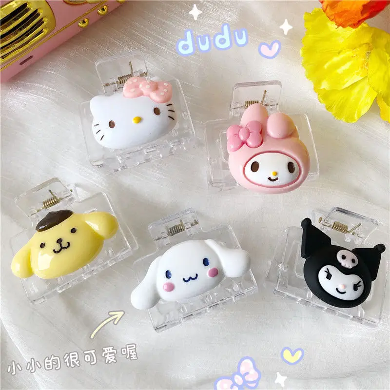 Sanrioed Mymelody Kuromi Cinnamoroll помпон пурин Hellokts Японская девочка зажим для сердца мягкие
