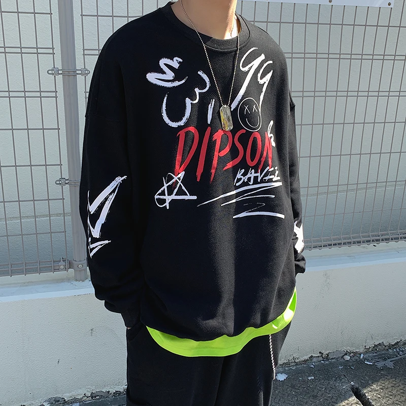 Новинка весна-осень 2020 Молодежный Свитшот с круглым вырезом и принтом граффити