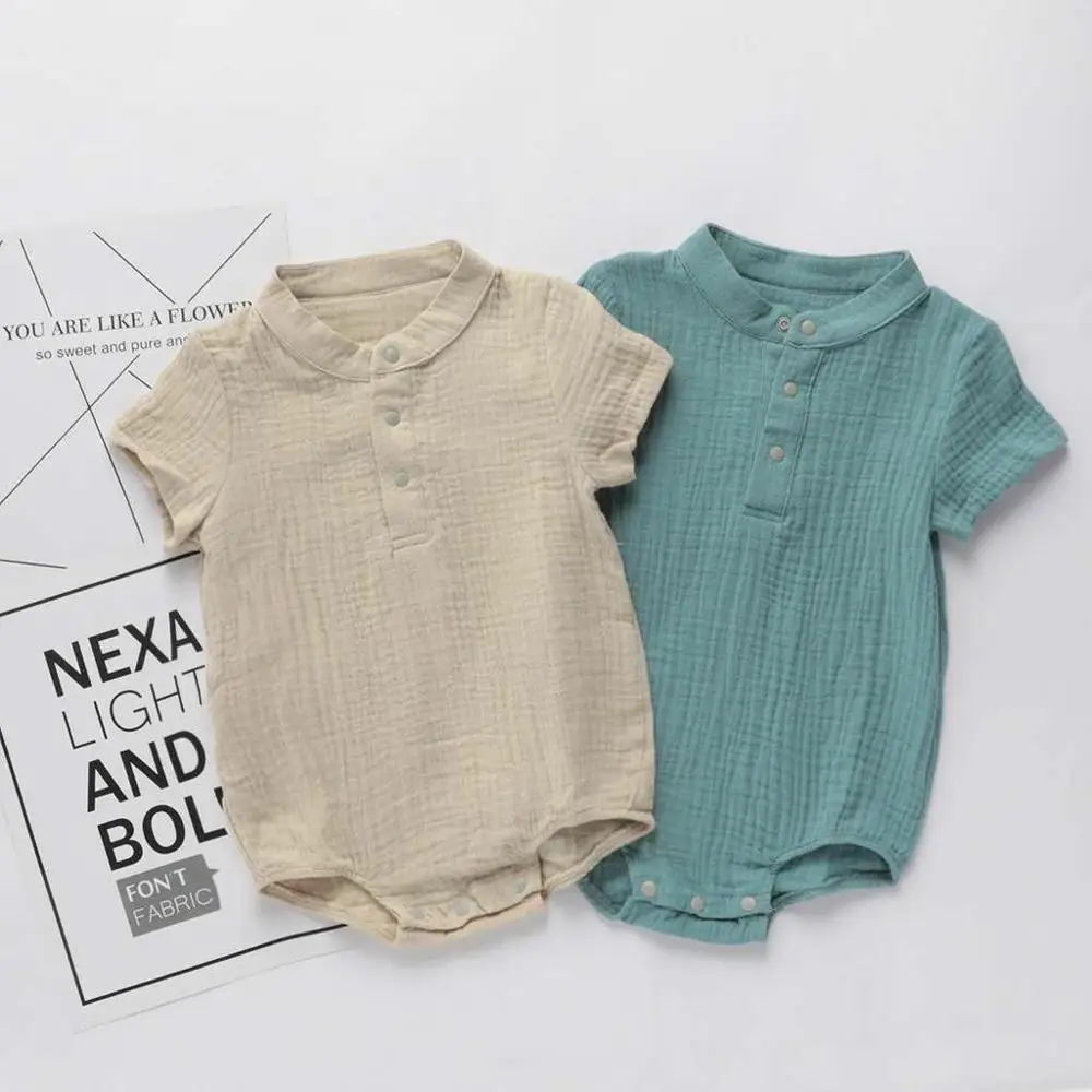 Комбинезоны для младенцев и детей Одежда отдыха Футболка с воротником короткими