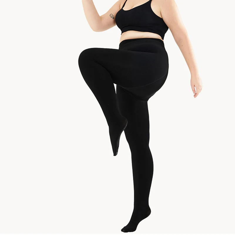 

Plus Size 50-100kg Sexy Women Thermal Underwear Crotch Hip Widen Slim Tights Footless Plush Leggings Long Johns Warm Pantyhose