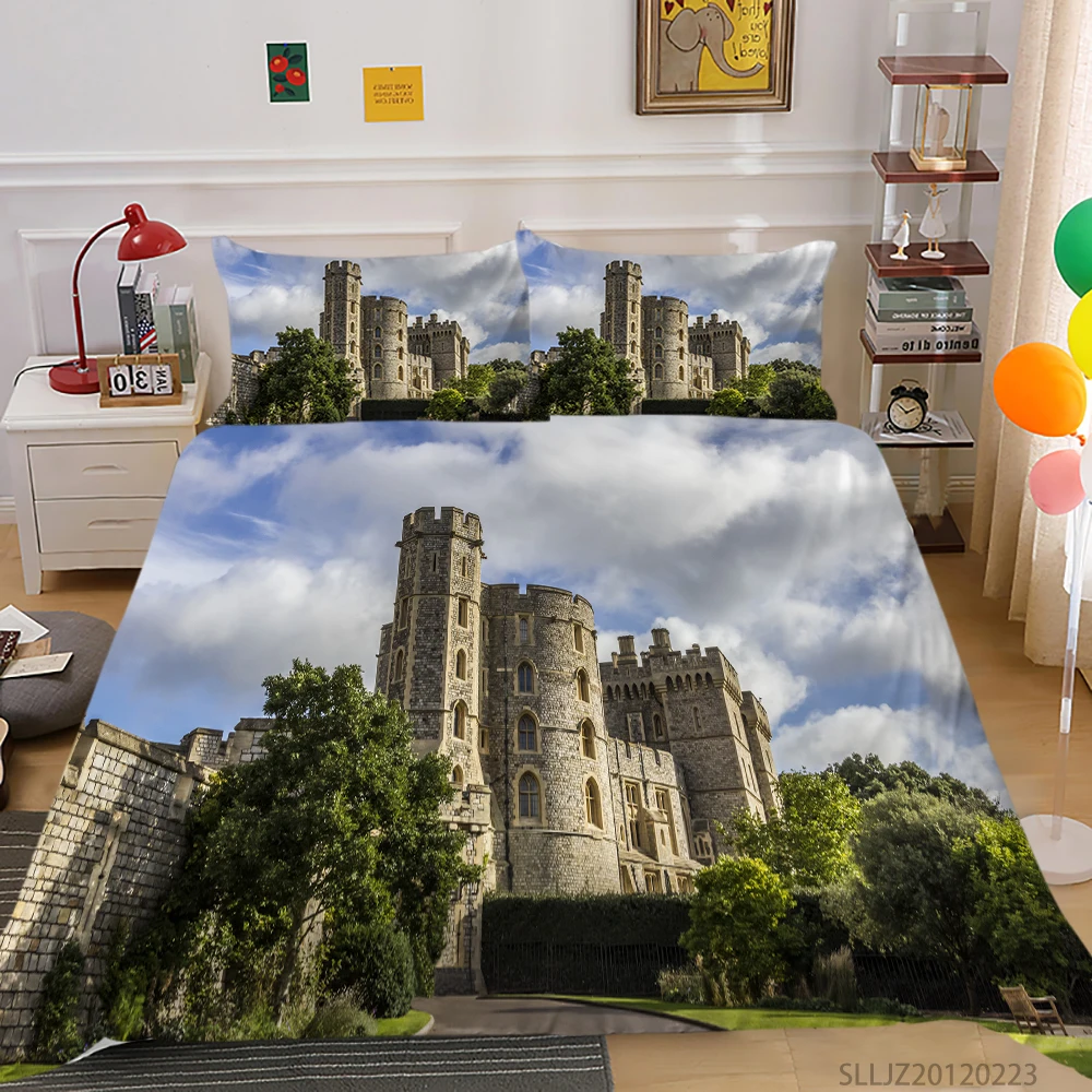 

3D Luxury Duvet Cover Set Architecture Print Bed Set Creative Soft King Size Bedding For Kids Adults Home Decor 2/3 Pcs