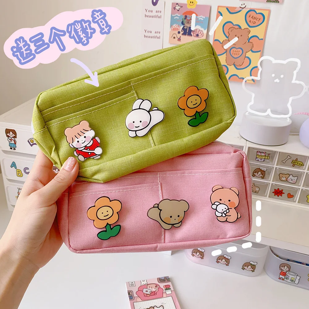 

Kawaii Pencil Case for School Cool Boys Girls Pencilcase Creative Pen Case Bag Pouch Back to School Kit Storage Supplies estuche