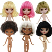 blyth doll nude white and black skin joint body 16 doll with short hair