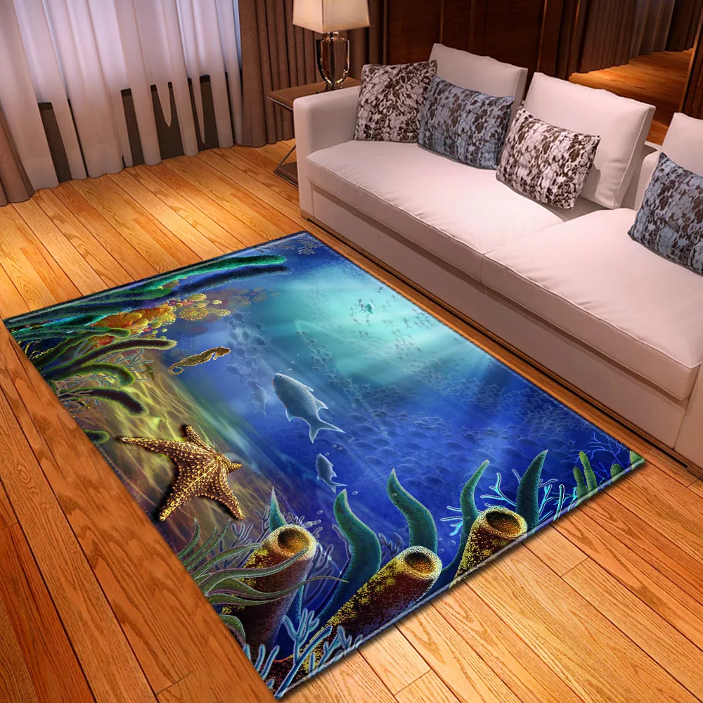 3d-коврик для океан с дельфином коврик балкона и кухни фланелевый детской комнаты