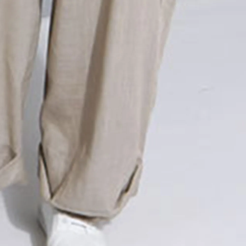 Женские Длинные Комбинезоны без рукавов Элегантные повседневные льняные