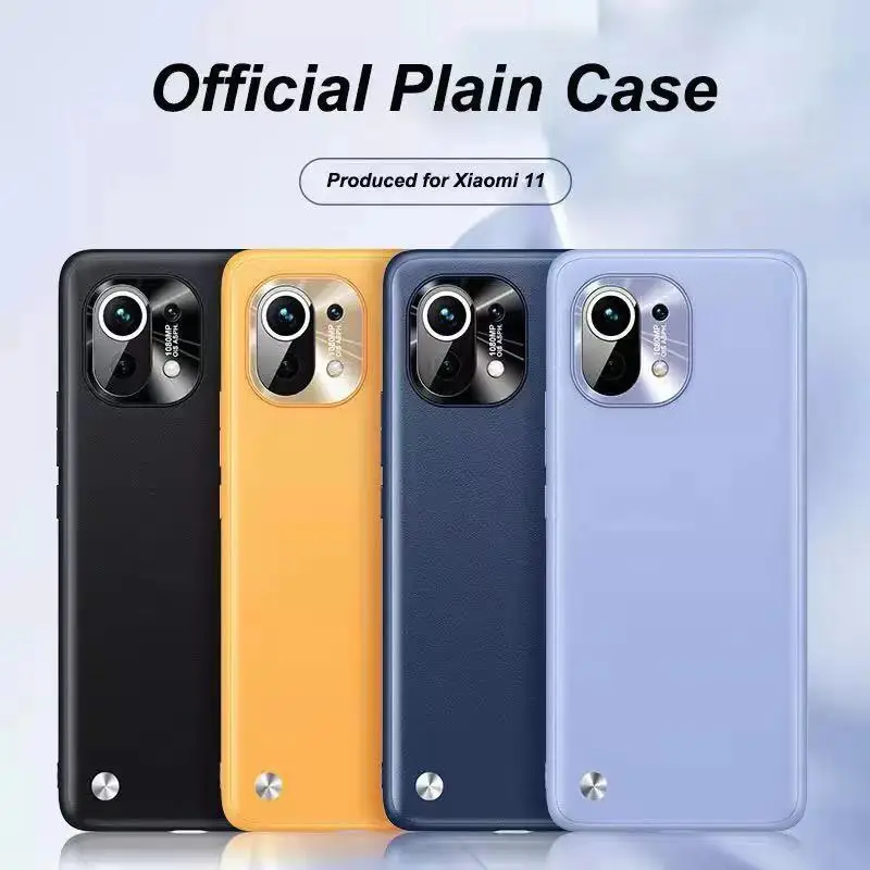 

Luxury Leather Case For Xiaomi Mi 11 Shockproof Full Protective Fashion Cover Back Case For Mi11 Silicone Bumper