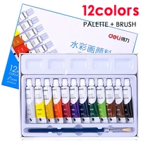deli 12color watercolor paint brush portable art artist student painting watercolor school supplies water color paints 001 paper