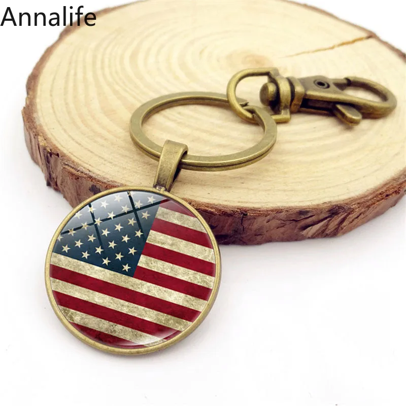 Новинка 2019 американский стиль страна флаг брелок США сувенир металлический для