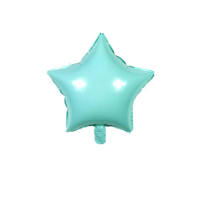 cyan Новинка, 5 шт., 18 дюймов, макарон, конфетный цвет, звезда, сердце, фольгированные фигурные шары, день рождения, вечеринка, вечеринка, девочка, свадебные украшения воздушные шары - Цвет: cyan