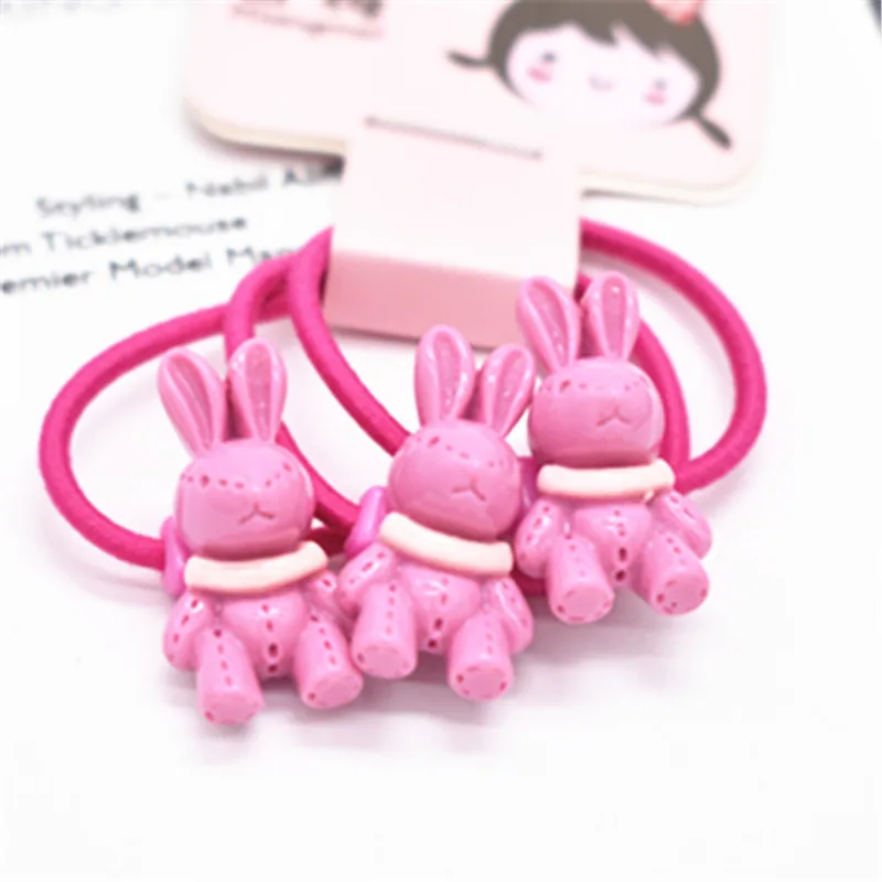 3PCS Koreaanse Acryl Animal Konijn Haar Tie Kids Hart Elastieken Elastiekjes Haaraccessoires Meisje Gift Mini Elastische t | Аксессуары